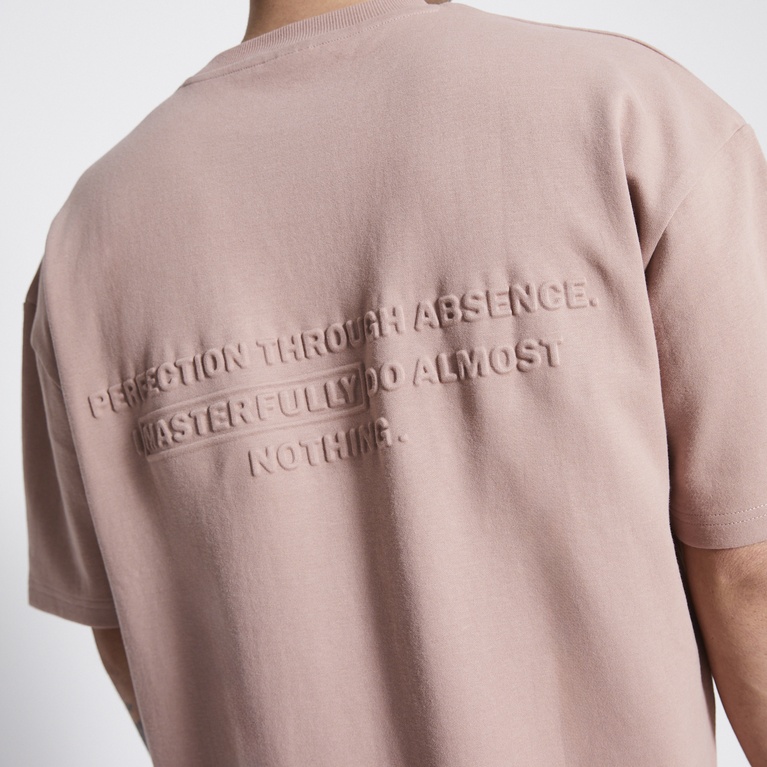 Boxy embossed tee "Yuko" Dusty Pink